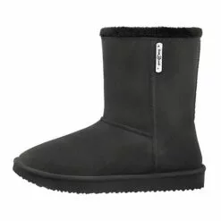 Stiefel In Echtleder-Optik - Wasserdichter Regenstiefel Mit Innenfutter Anthrazit