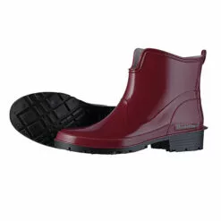 Gummistiefel Zum Abendkleid - Halbhoher Regenstiefel Mit Anziehhilfe Weinrot