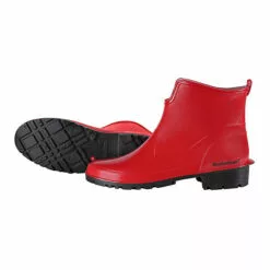 Gummistiefel Zum Abendkleid - Halbhoher Regenstiefel Mit Anziehhilfe Rot