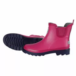 Gummistiefellette Unifarben - Regenstiefel Halbhoch Mit Anziehhilfe Pink