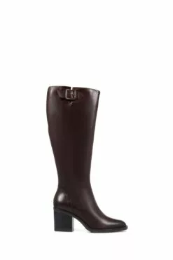 Winterschuhe Verkaufs-Shop 38 Jones Bootmaker Cesena Kniehohe Lederstiefel In Weiter Passform, Braun