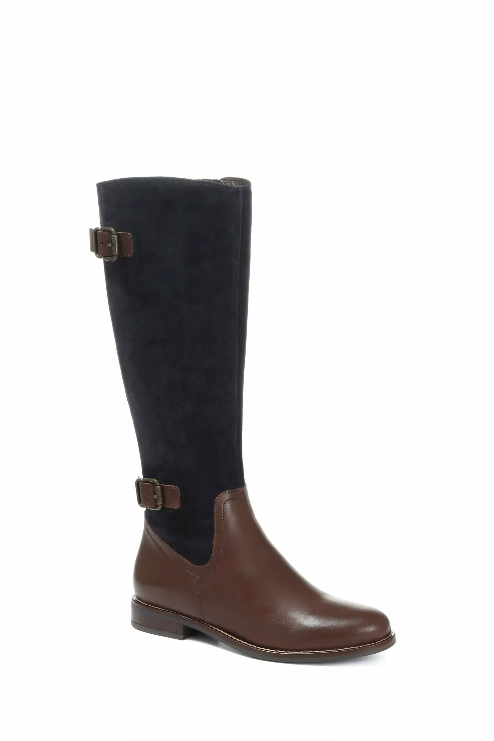 Jones Bootmaker Kniehohe Lederstiefel, Blau 2 Jones Bootmaker Kniehohe Lederstiefel, Blau – Bild 2