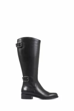 Winterschuhe Verkaufs-Shop 42 Jones Bootmaker Carrara Kniehohe Lederstiefel In Mittlerer Passform, Schwarz