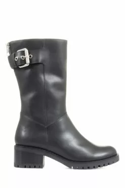 Winterschuhe Verkaufs-Shop 34 Jones Bootmaker Damen Lacee Wadenhohe Lederstiefel, Schwarz